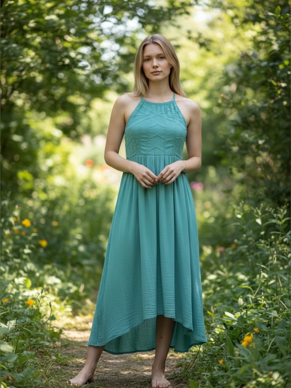 ModCloth Teal Halter Maxi Dress